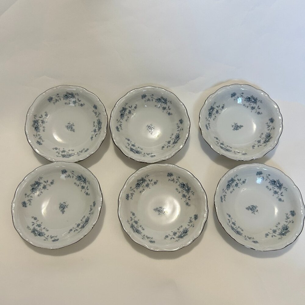 Johann Haviland Blue Garland Bavaria Germany Fruit Desert Bowls 5" set of 6